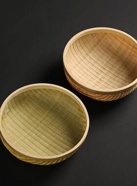 竹制编织筐收纳篮子精品手工果盘针线篮箩筐茶具器文玩可包浆收藏