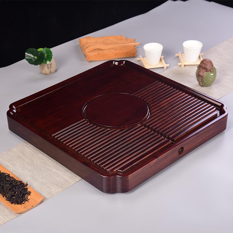 简约排水式竹制重竹茶盘天方地圆茶道六君子功夫套装新品促销