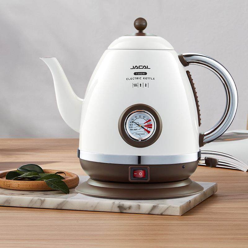 复古保温电热烧水壶1.5升不锈钢304电动开水壶温度表恒温茶壶