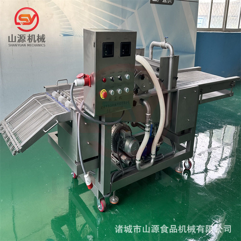 单面海苔片上浆油炸机 全自动南瓜花上浆机 翠叶上浆设备厂家