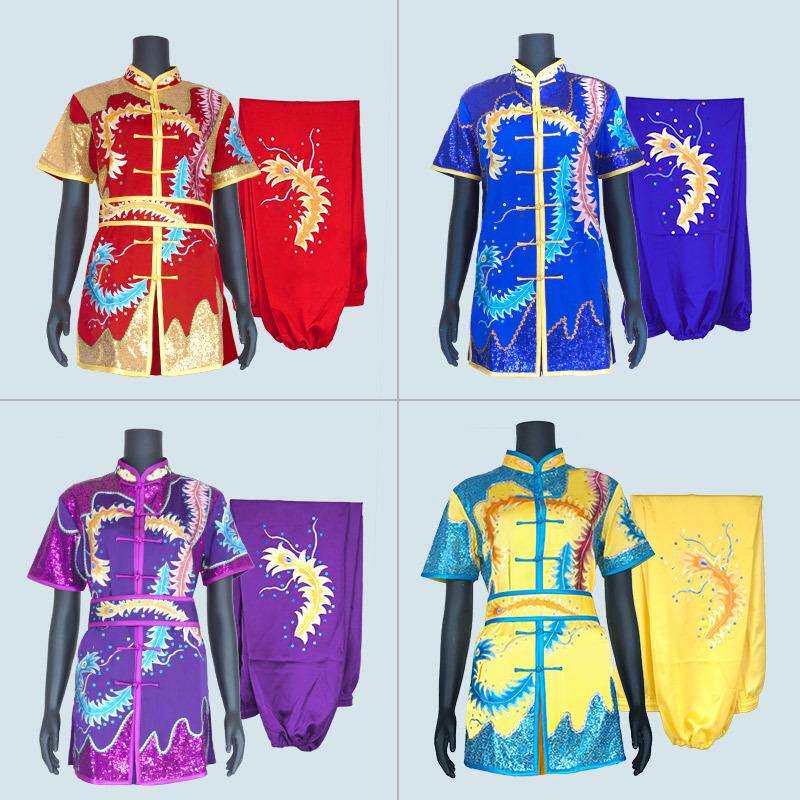 大业亨通武术刺绣长拳服装比赛竞赛表演彩服套路成人女儿童凤尾