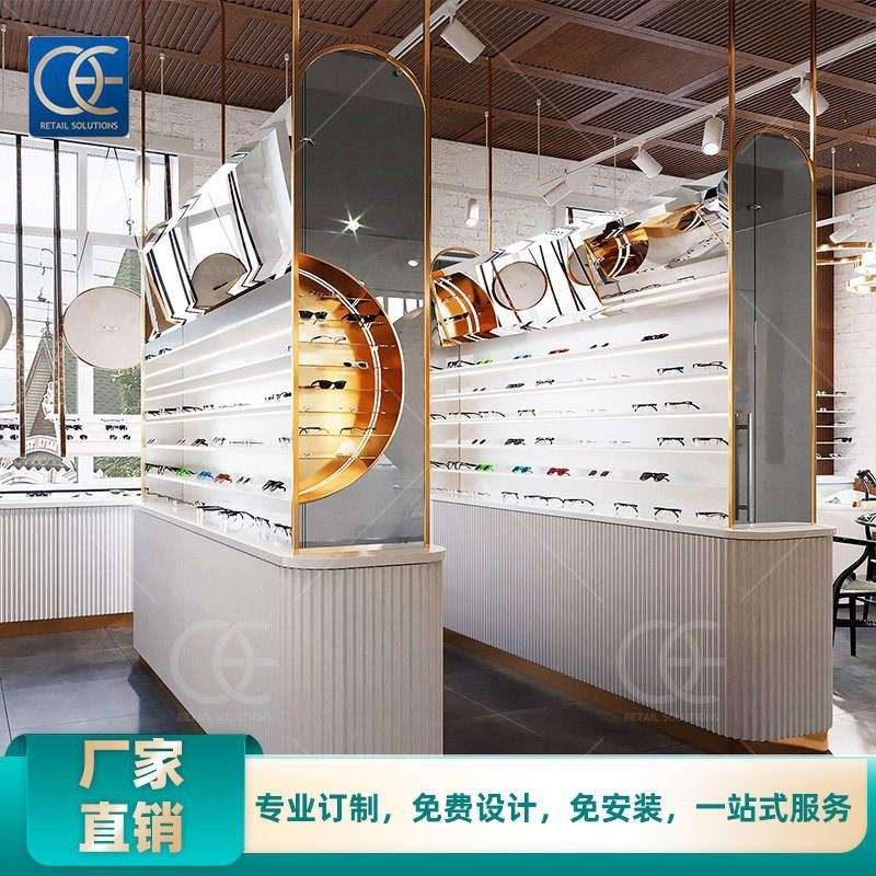 时尚设计眼镜展示柜货架 创意多层墨镜太阳镜展示架木质产品展柜