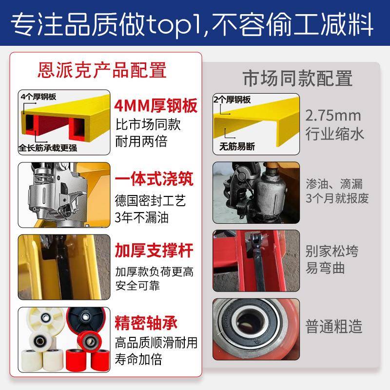 源头AWD搬厂家手动液压叉液地牛2吨3吨车5吨压叉车托盘运装卸车仓