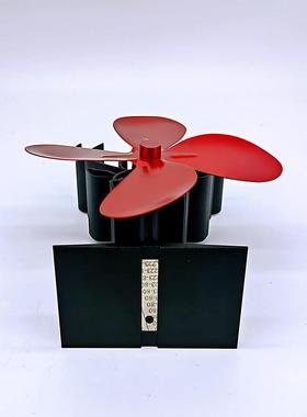 壁炉热风扇02ZQ-SDXL-32新款麋鹿红色能4叶铝合金差属大风力热动