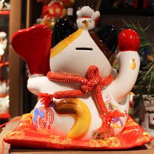 福缘大号陶瓷开招财猫发财储86982猫蓄罐业乔迁送礼招财摆件招猫