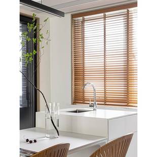 T9J木百叶窗帘光遮阳电动升降5办遮公F75T675M室书房客?厅透气窗