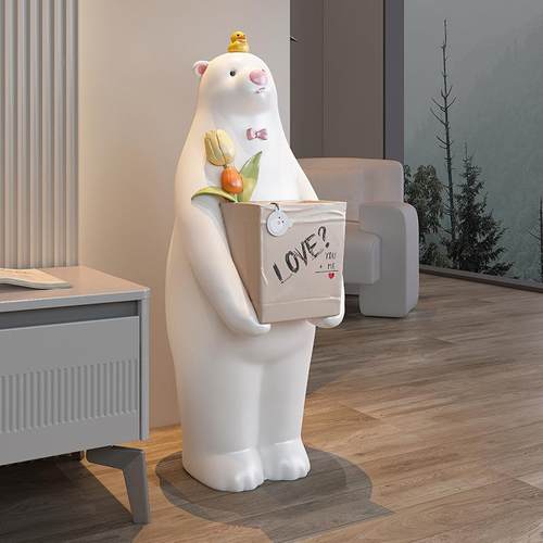 暴力熊摆件客厅沙发旁新收纳置物玄关大落地型软装饰XMQ品迁乔居