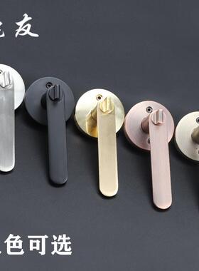 鹿友三执手锁实酒房LY-3009门锁卫生间门锁通用球杆形锁黑色木门