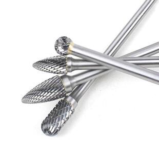 根4套加长m钨钢件磨头硬质合金旋转锉套装154*106m双纹打磨头雕雕