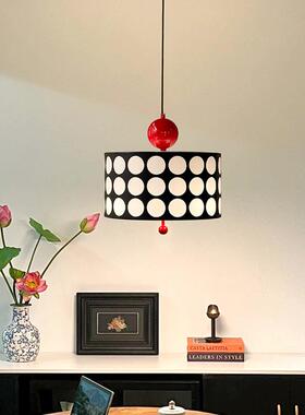 vntag17428e中奶古油风餐厅吊灯法式复波点艺术格i子古吧台餐桌灯