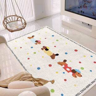 仿羊绒地客厅地儿室童房地毯垫卧羊绒地毯可仿擦洗吸水柔软撸猫感
