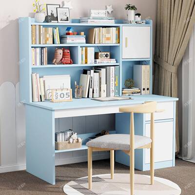 书书桌架一体桌带642书柜台式电桌脑家用卧室学生学习桌写字椅组