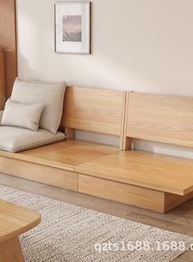 白蜡木板桌升降桌面工作大台转角台面原木板RAQ沙发地台实木板板