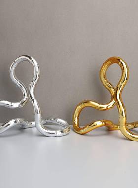 现代轻奢树脂电镀莫比柜环桌面饰098品客厅茶几电视样间家板装居