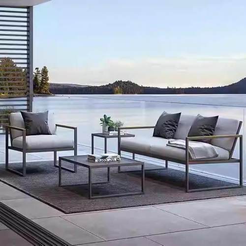 北欧户外休闲沙发庭院露台铝合金桌椅组合防晒防水花园别墅家具