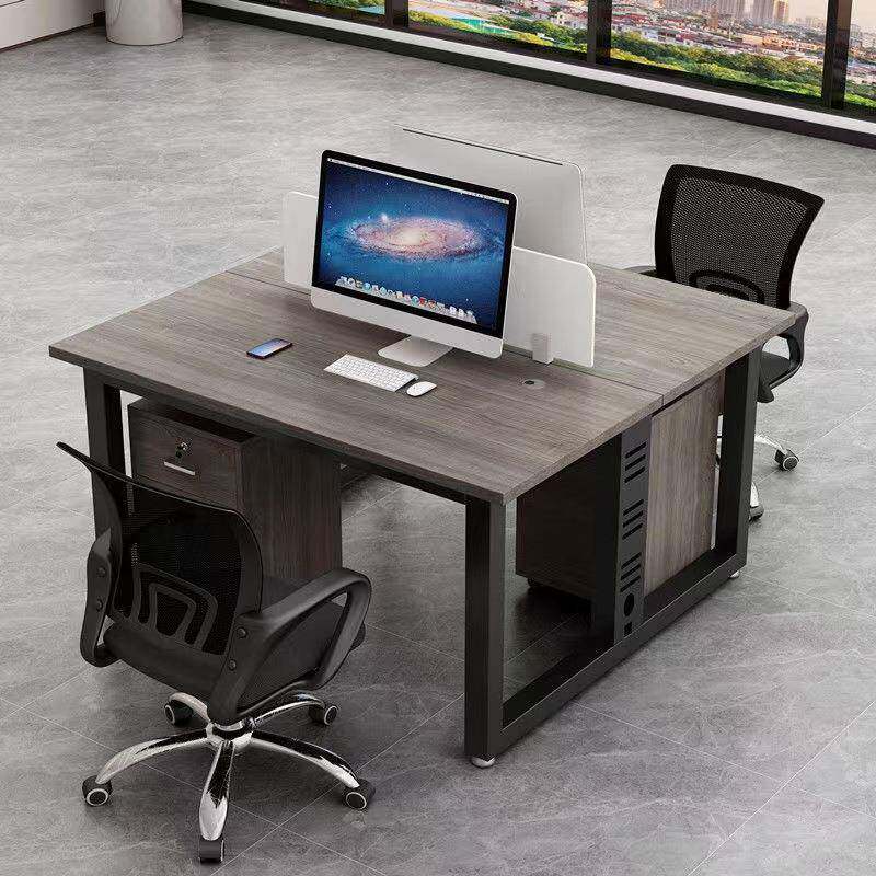 电脑桌带主机位简约员工办公桌职员工位桌电脑桌椅组合四人位屏风