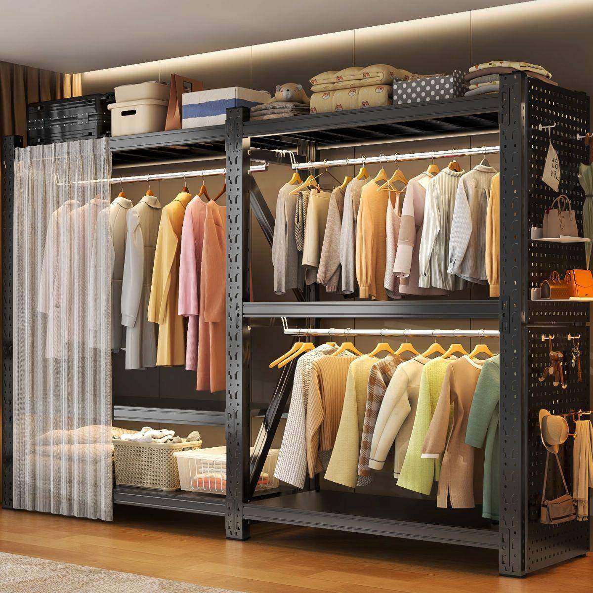 货架衣柜家用卧室出租房衣物收纳简易衣柜落地洞洞板金属防尘衣架,智能设备,其他智能设备,淘宝优惠券,粉丝福利购,淘宝优惠卷