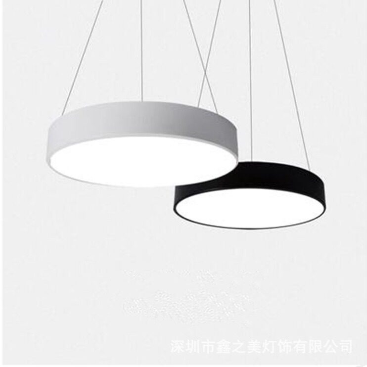 圆形吊灯led办公吊线灯创意吧台灯写字楼书房餐厅现代简约吊灯