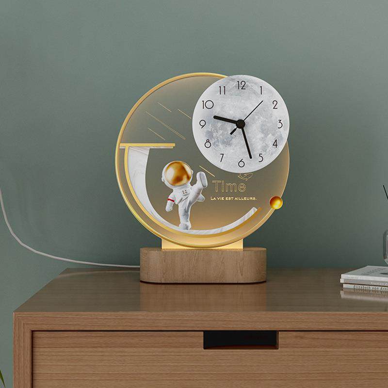 太空人客厅钟表卧室桌面立时钟家用网红创意装饰座钟静音钟表摆件,纺织面料/辅料/配套,纺织机械配件,淘宝优惠券,粉丝福利购,淘宝优惠卷