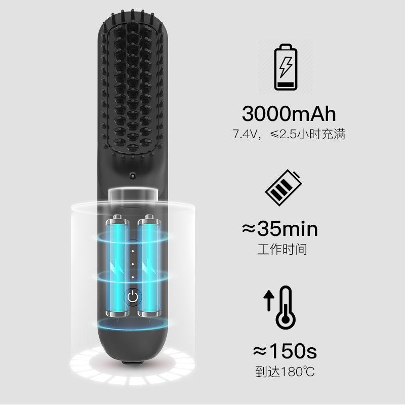 新款无线直发梳负离子充电款不伤发家用直发梳直发器保湿滋养头发