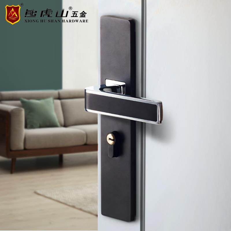 门锁卧室简约执手锁木门家用通用磁吸锁具室内门锁锁芯铝合金门