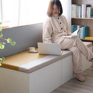 科技布拼色卡座垫现代简约卡座软包垫椰棕乳胶海绵四季通用可拆洗