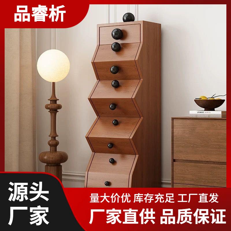 全实木五斗柜不规则柜子简约玄关储物柜餐边柜创意收纳客厅置物柜