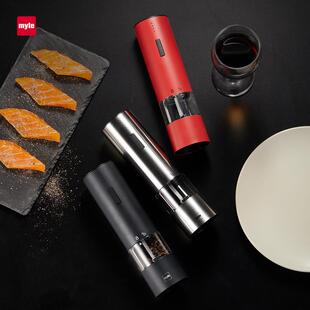 myle胡椒研磨器电动研磨器不锈钢家用研磨器碾磨花椒粉器瓶海盐