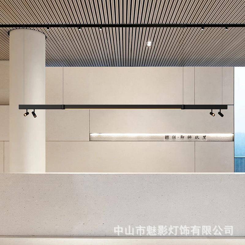 新款现代极简公司前台办公区会议室长条吊灯创意北欧餐厅个性灯具