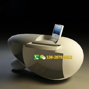 室内商场公司玻璃钢时尚创意蛋形服务台前台雕塑接待台咨询台摆件