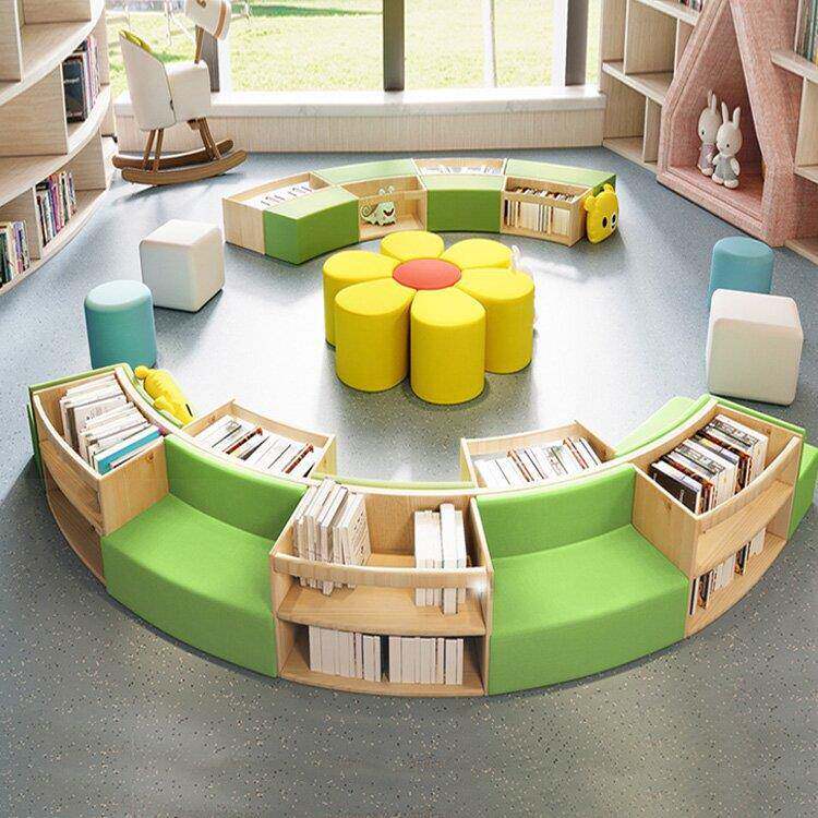 幼儿园沙发创意培训机构简约学校组合凳接待图书馆咨询休息区套装