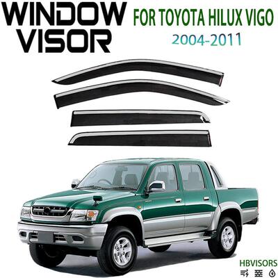 适用于HILUXVIGO不锈钢晴雨挡雨板雨眉侧窗导流板Windowvisor