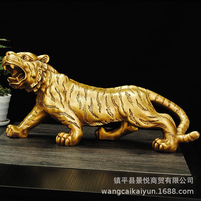 纯铜老虎摆件财源虎生肖虎铜虎大号家居客厅装饰品