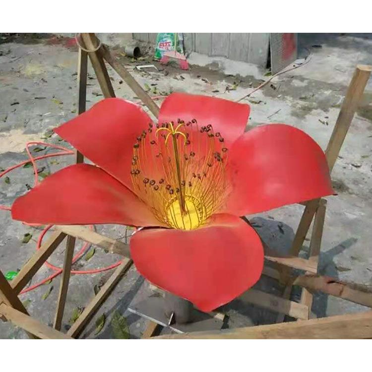 泡沫仿真花雕塑婚礼城堡雕塑木棉花摆件玻璃钢牡丹花雕塑玫瑰花