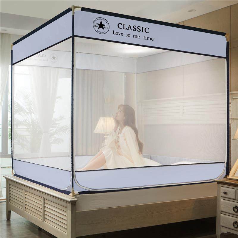 2023新款防摔拉链蚊帐子1.8m床双人家用加密加厚1.5蒙古包三开门2