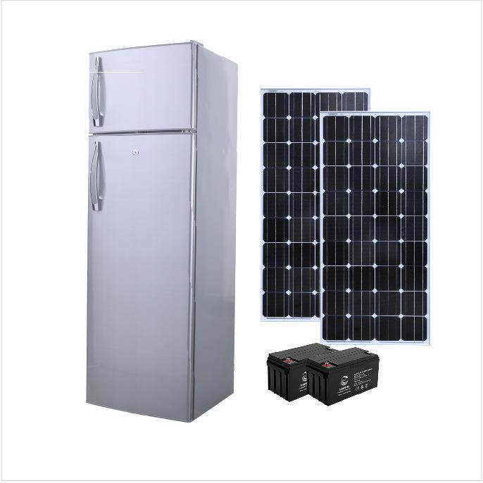 供270L太阳能直流冰箱压缩机车载冰箱蓄电池供电冰箱12v24v