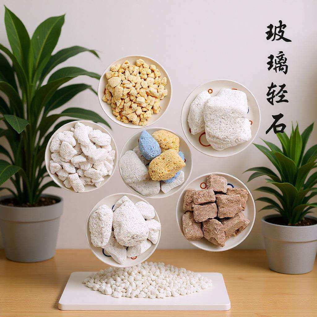 玻璃轻石火山石颗粒兰花种植水过滤彩色浮石块植物园艺玻璃轻石