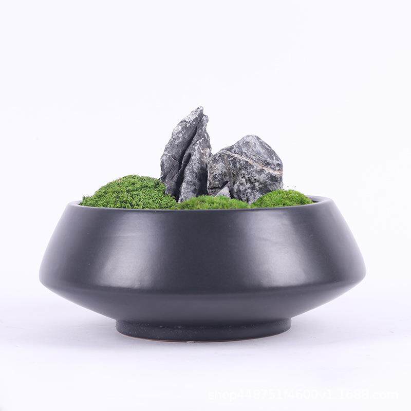 仿真绿色植物盆景新中式客厅茶边几花艺售楼处别墅样板房软装摆件