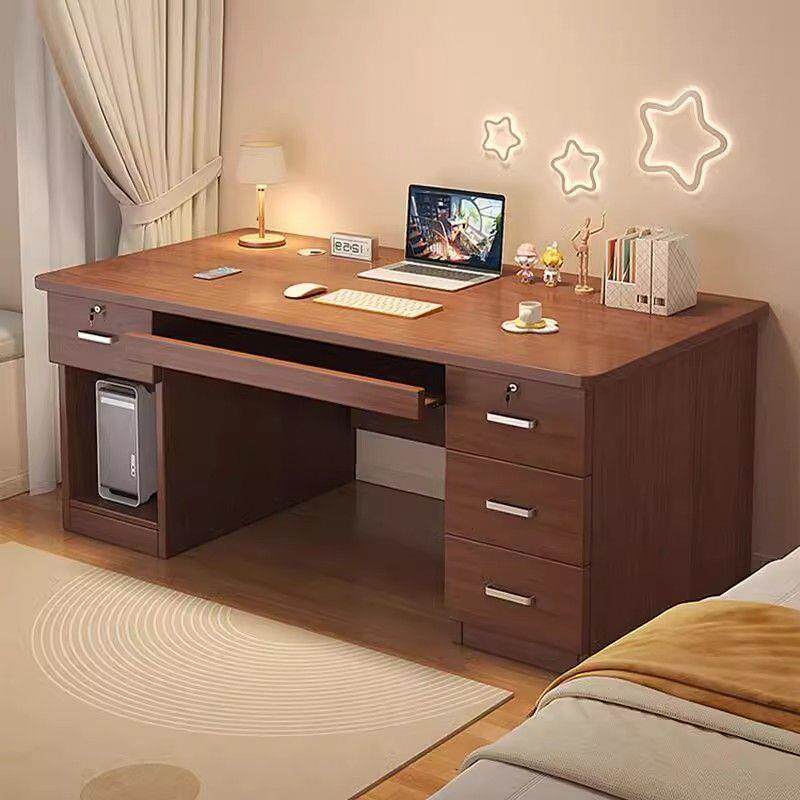 实木电脑桌卧室家用台式小户型桌子可放主机中式简易成人学生书桌