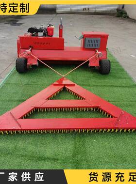 小型遥控式梳草机柴油电启草坪梳理机人造草坪自动梳丝机