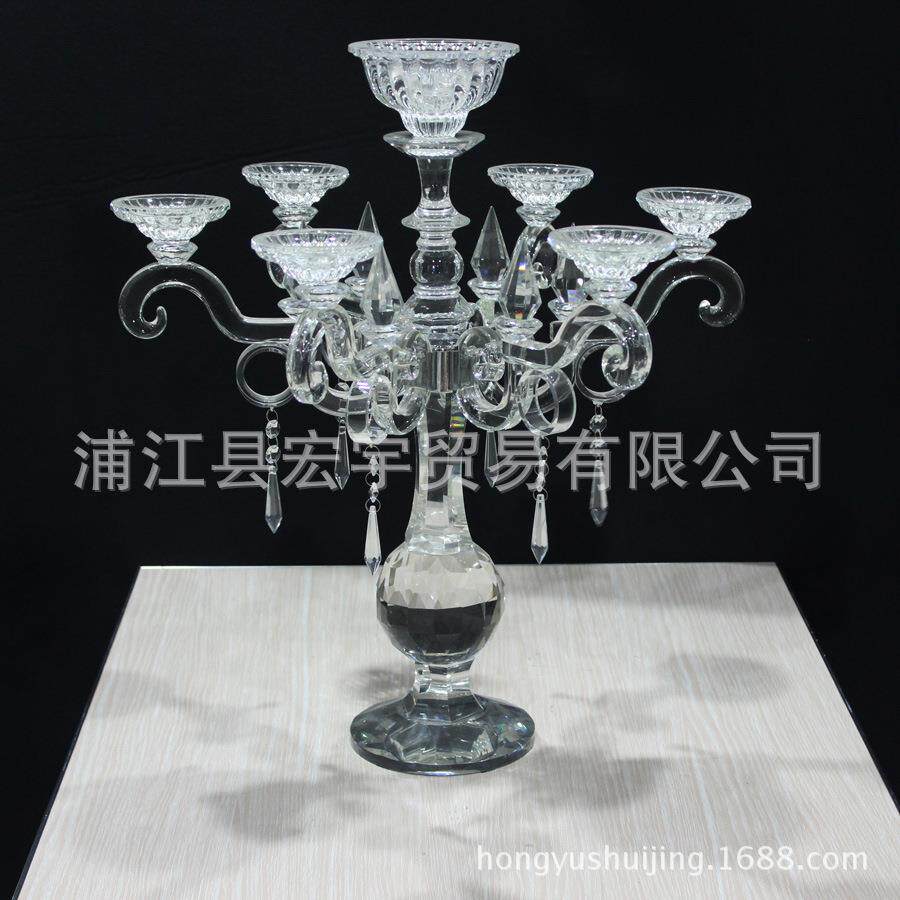 欧式奢华婚庆水晶蜡烛台简约现代烛台高档家居样板房西餐厅软装饰
