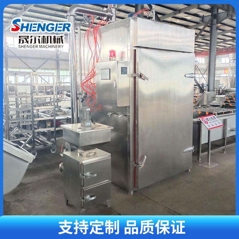 100L全自动豆制品蒸熏一体机猪头肉风干烟熏炉不锈钢烟熏上色设备
