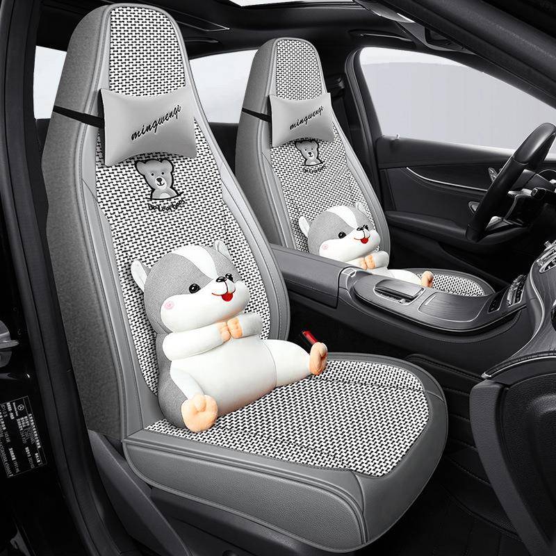 全包围汽车座套皮革座椅套男女卡通四季专用通用坐垫机编透气座垫