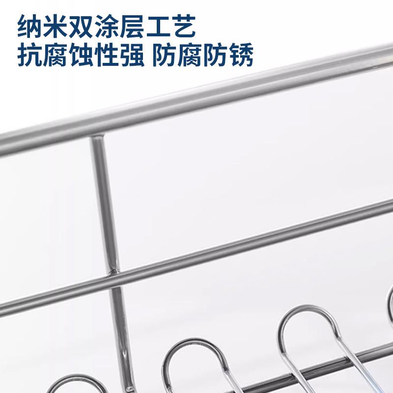 d具t屉c东泰拉524篮碗碟房纳米阻尼缓冲橱柜双层抽厨式碗架锅收纳