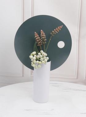 北欧花瓶铁艺ins几1何圆形干花花器风家居板房简约样装饰品小摆件