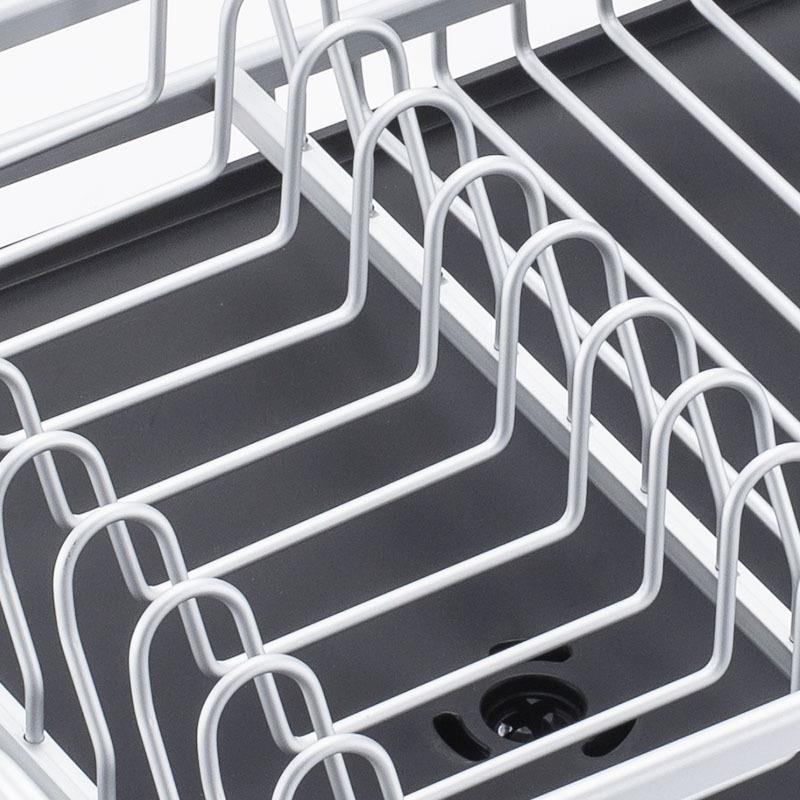 碗碟架接水盘厨具架单JH-A6002层餐银色量大价优铝金房收合纳架欧