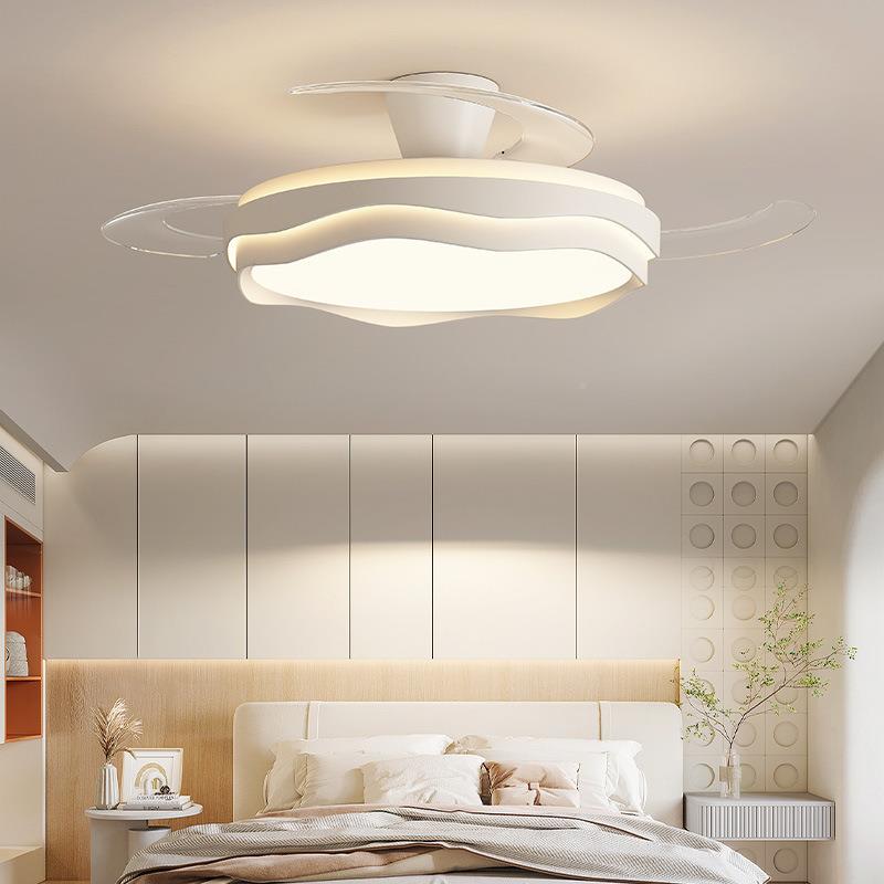 隐形风扇灯卧室吸顶灯新款简约现代静体音电厅扇灯一餐工MIDUO觅