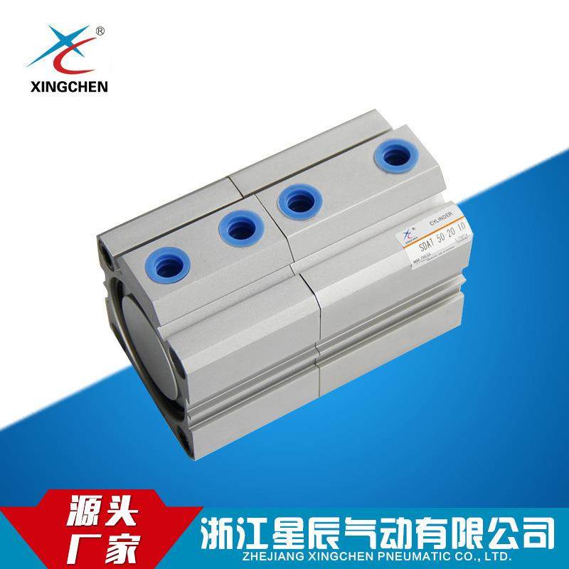 星243辰气动薄型气缸可气缸SAT50D-2调0-10超薄气动气缸
