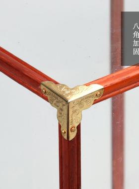 笼玻璃罩古董佛IMT像子观音宝底座实木摆件尘罩透明展示防盒