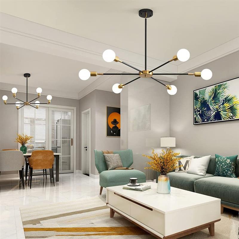 美式古复吊灯装店o酒吧餐厅客厅6头简约服创意lft个性铁艺90吸顶